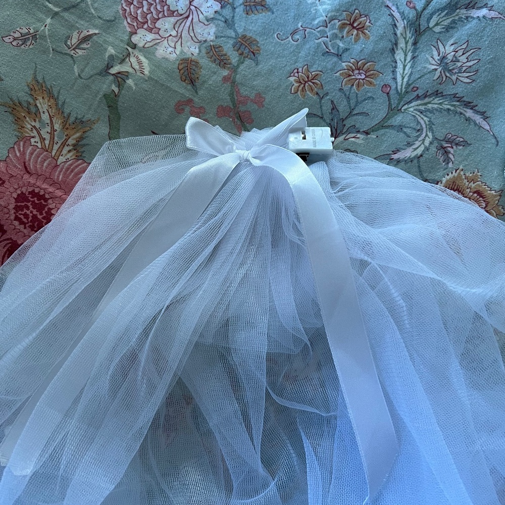 veil with bow and lights